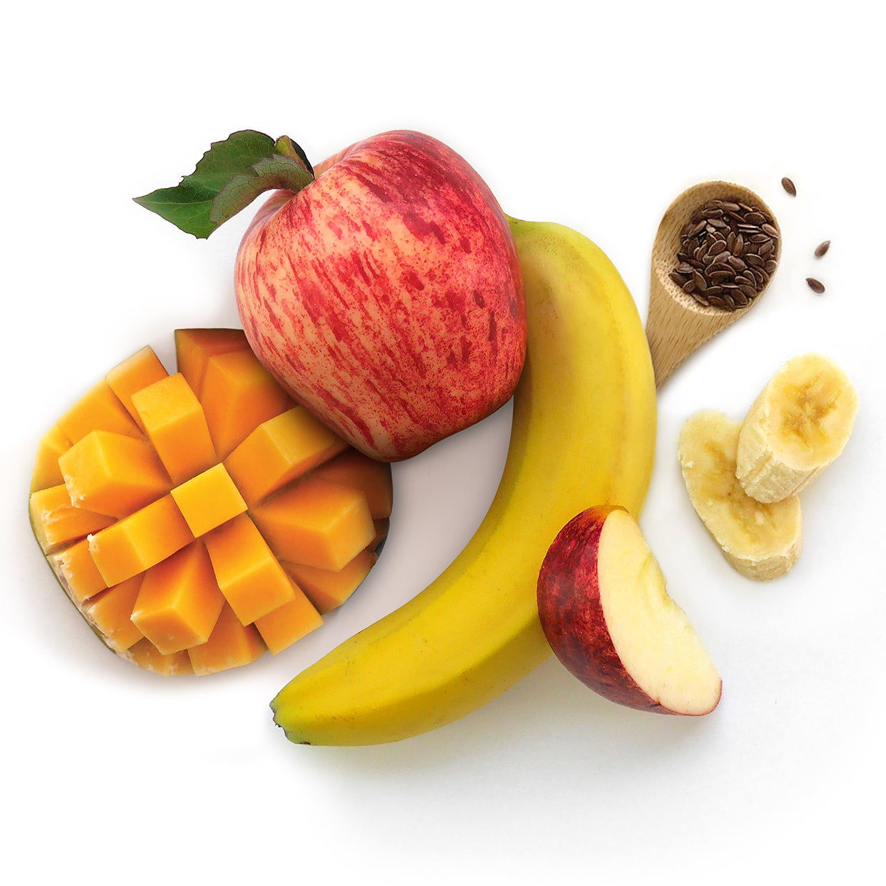 Apple, Banana, Mango with Flaxseed Puree