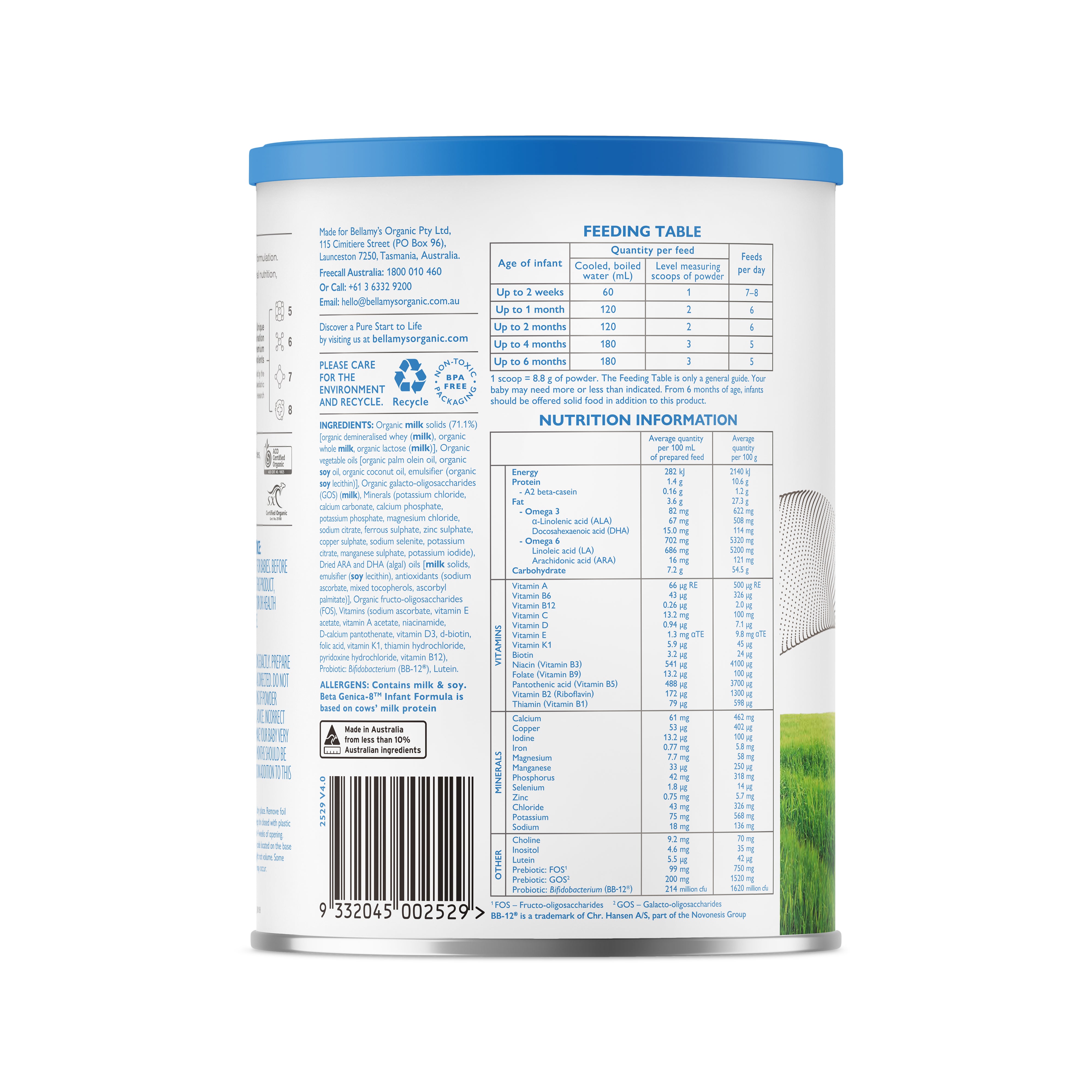 Beta Genica-8™ Step 1 Infant Formula – Bellamy's Organic