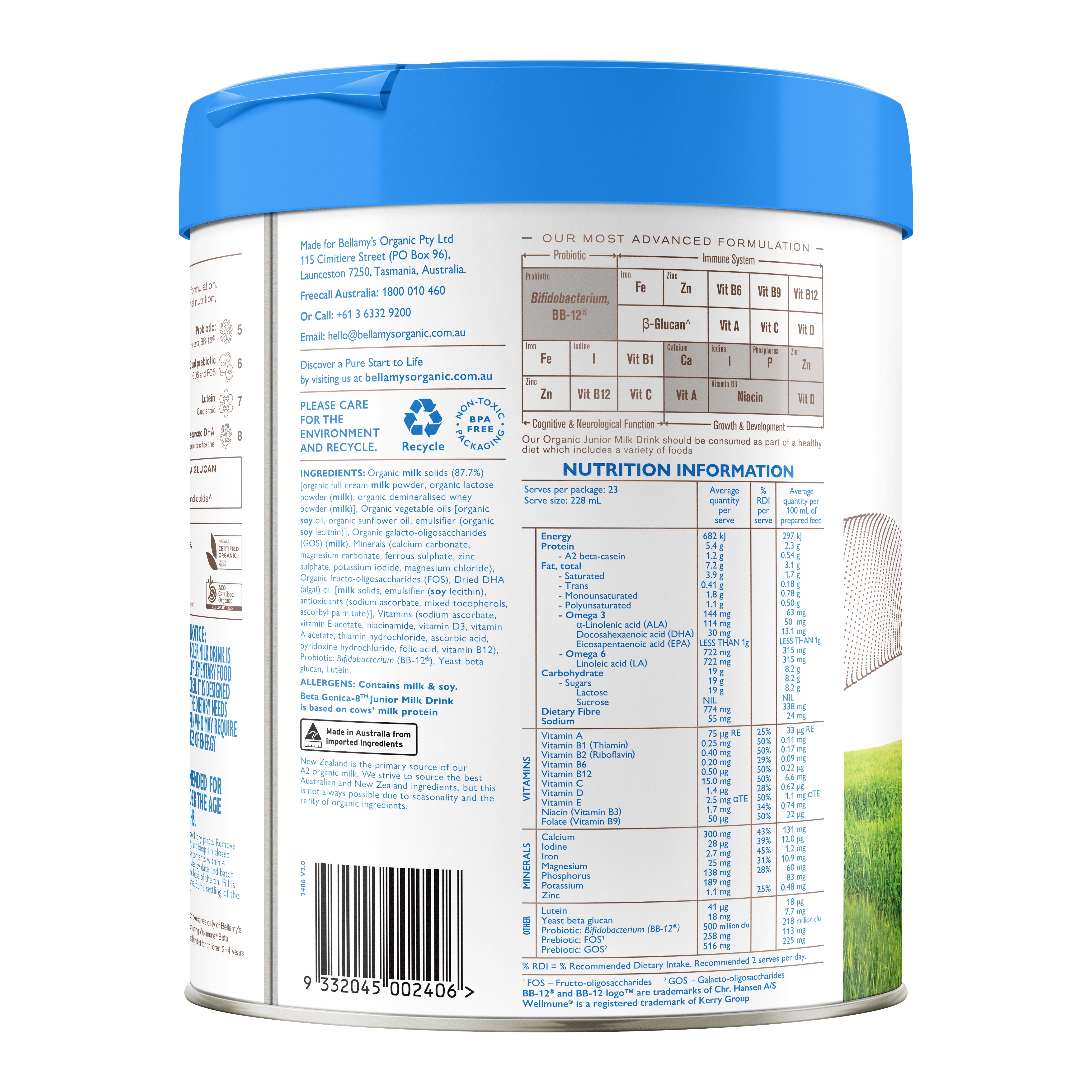 Beta Genica-8™ Step 4 Junior Milk Drink – Bellamy's Organic