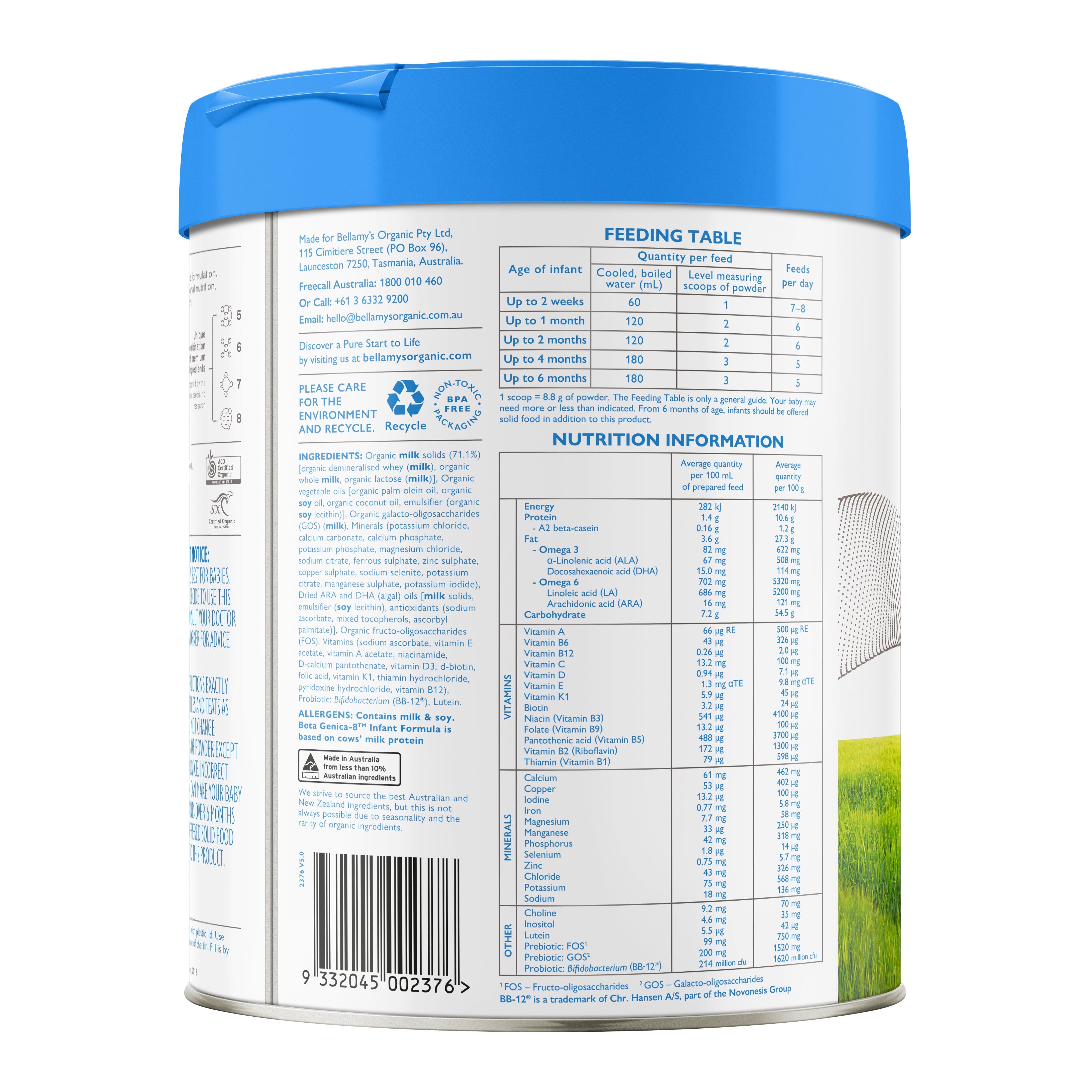 Beta Genica-8™ Formula – Bellamy's Organic