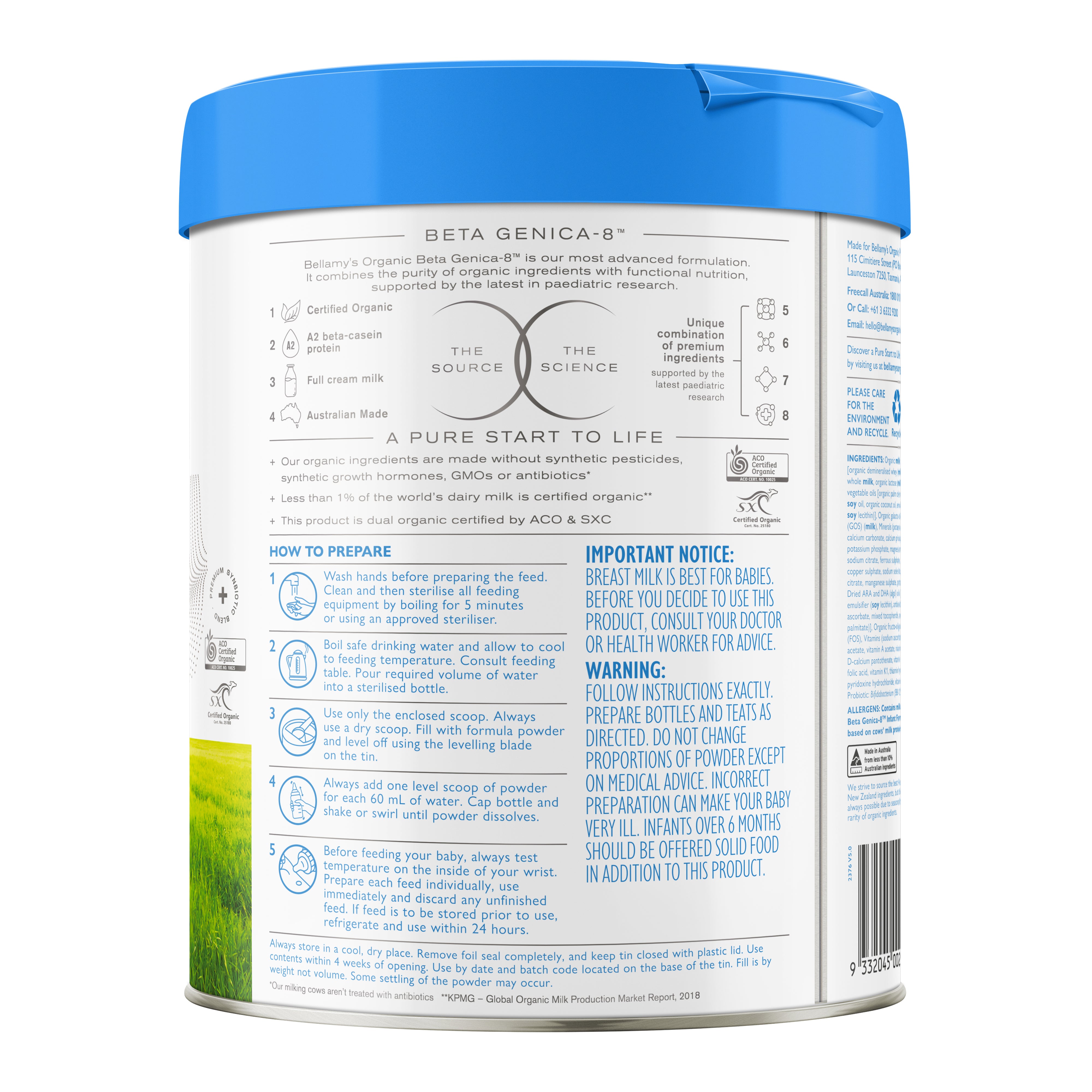 Beta Genica-8™ Formula – Bellamy's Organic