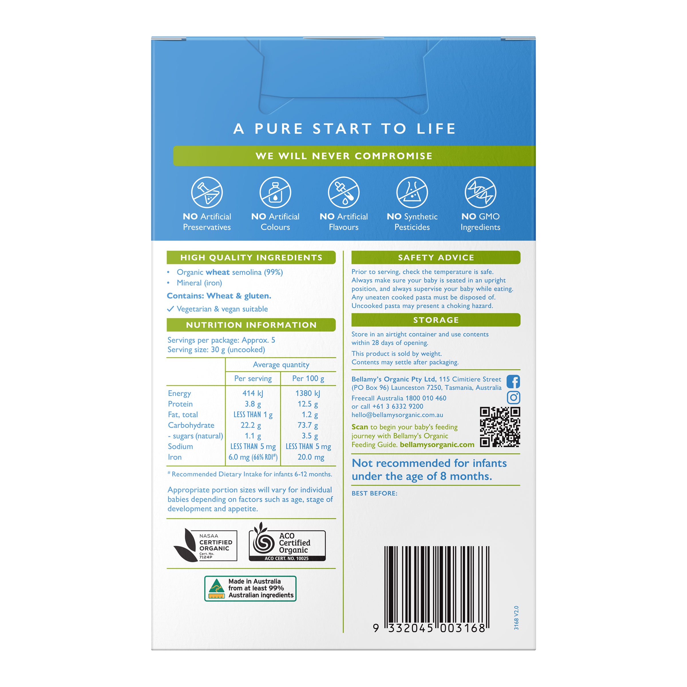 Farm Animal Pasta Shapes – Bellamy's Organic