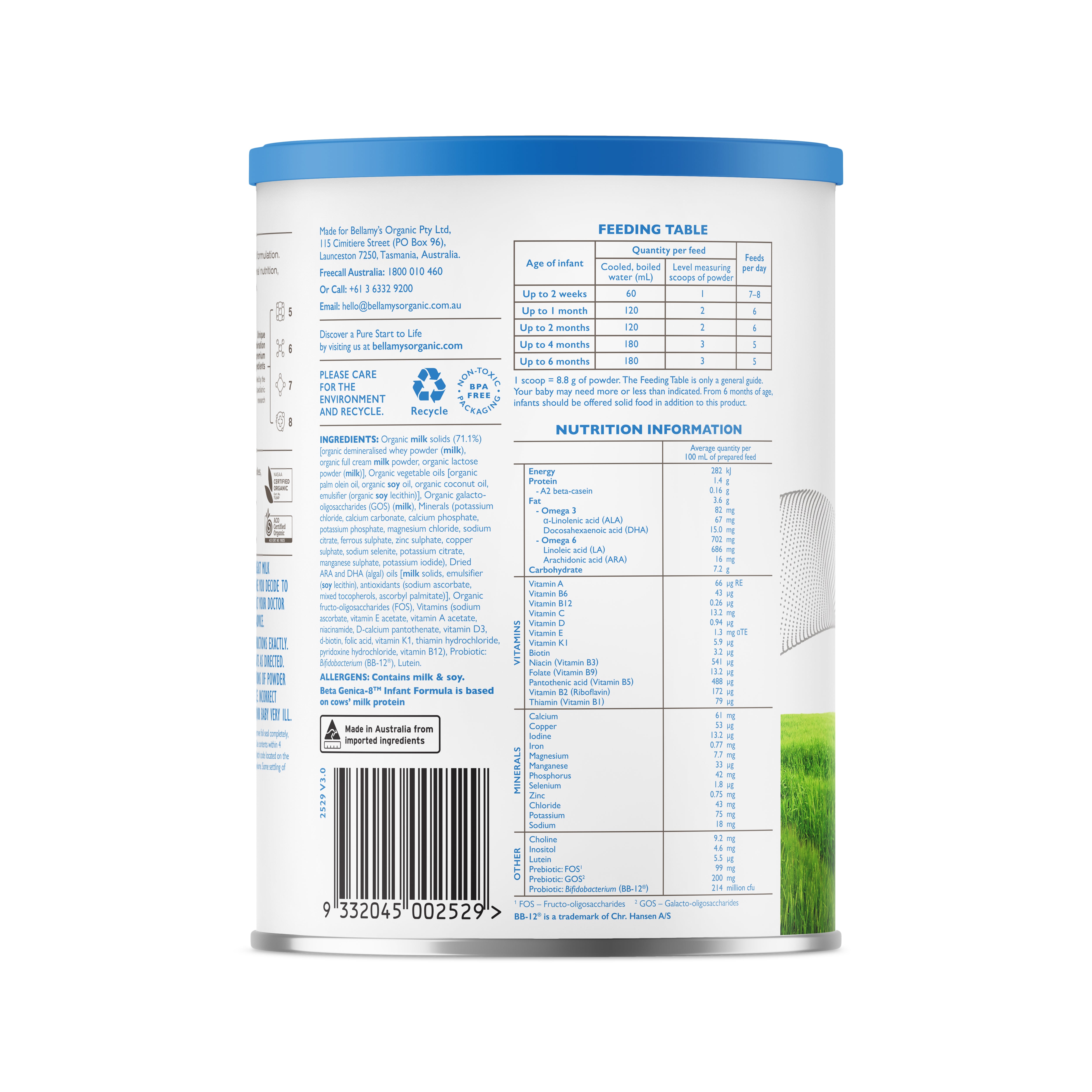 Bellamy's Organic Beta Genica-8™ Step1 Bellamy's Organic Beta Genica-8 Step 1 Infant Formula 0 - 6