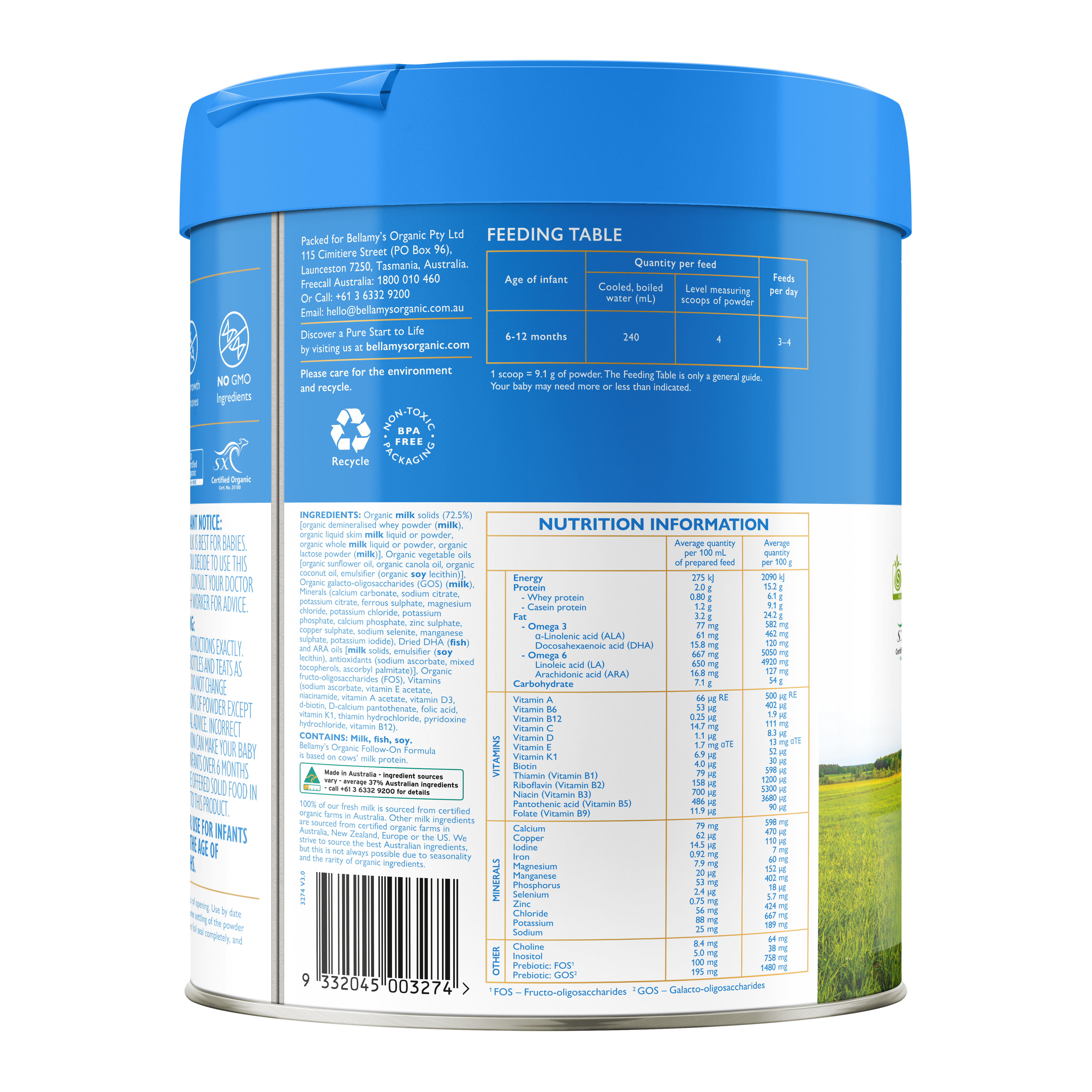 Follow-On Formula 2.0 (6-12 Months) – Bellamy's Organic
