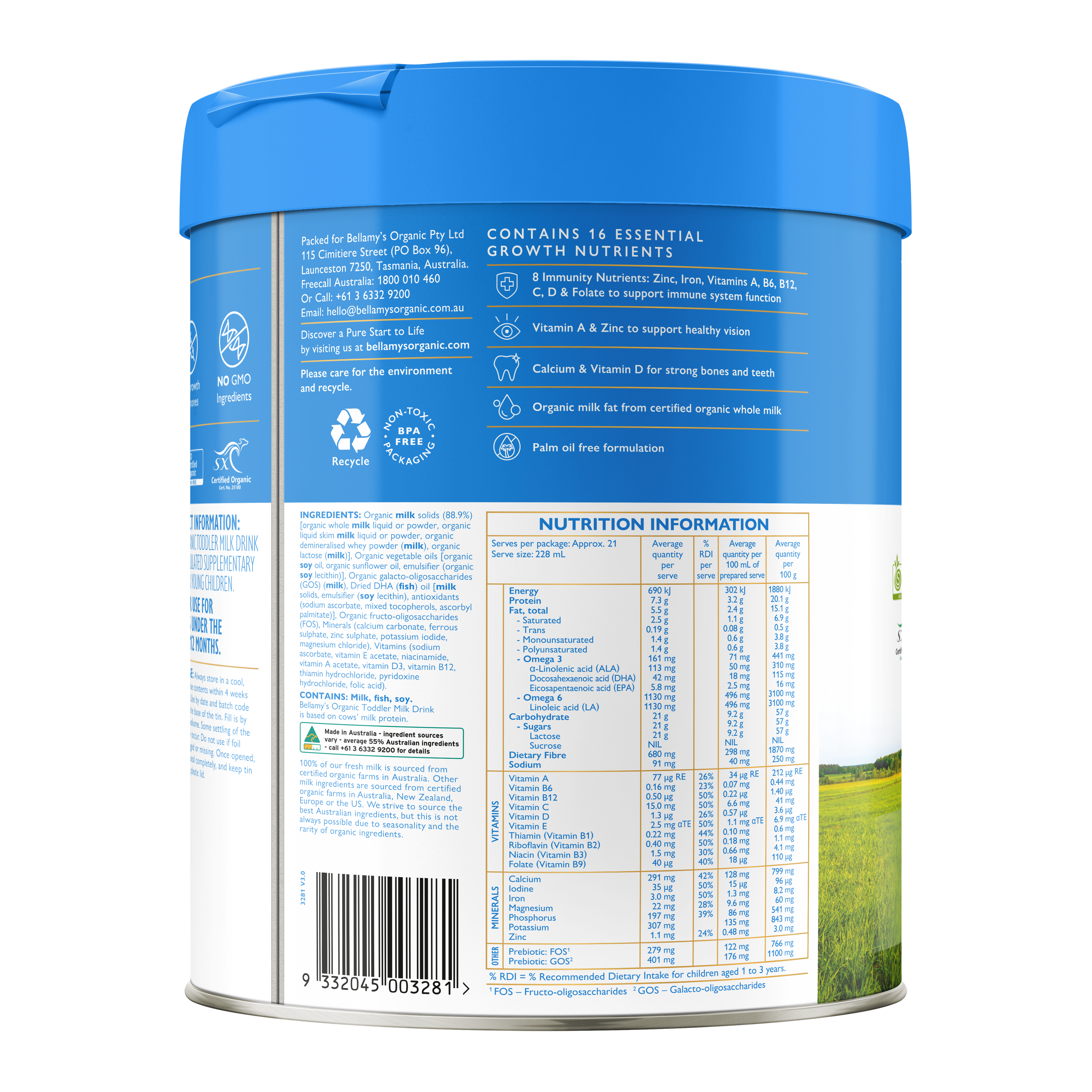 Stage 3 Toddler Milk Drink 2.0 (12-36 Months) – Bellamy's Organic