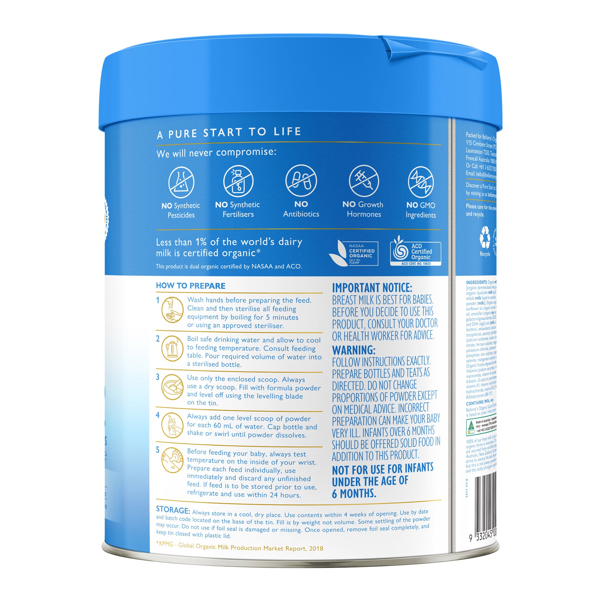 Guard Step 2 Follow-On Formula - 800g tin – Bellamy's Organic