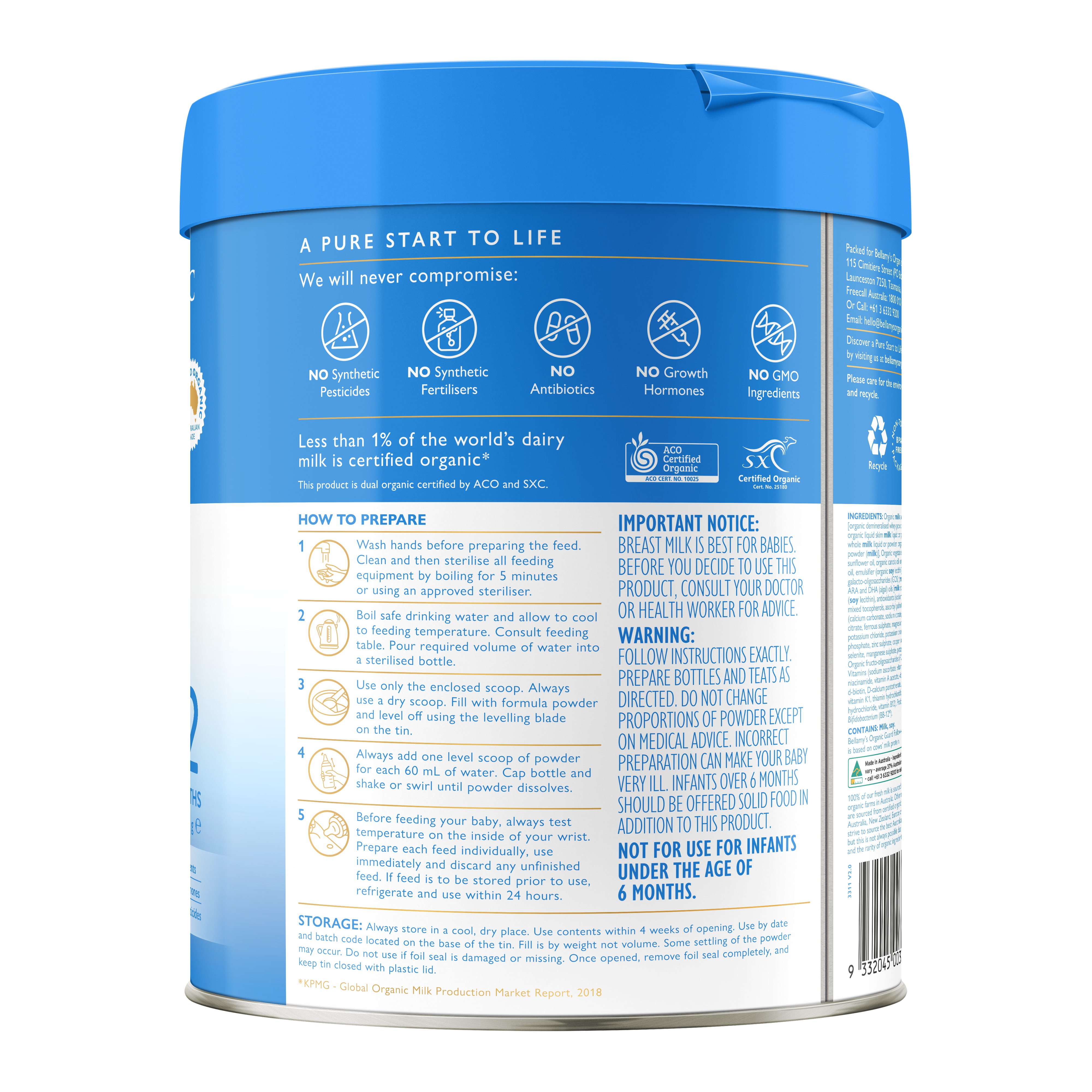 Guard Step 2 Follow-On Formula 800g – Bellamy's Organic