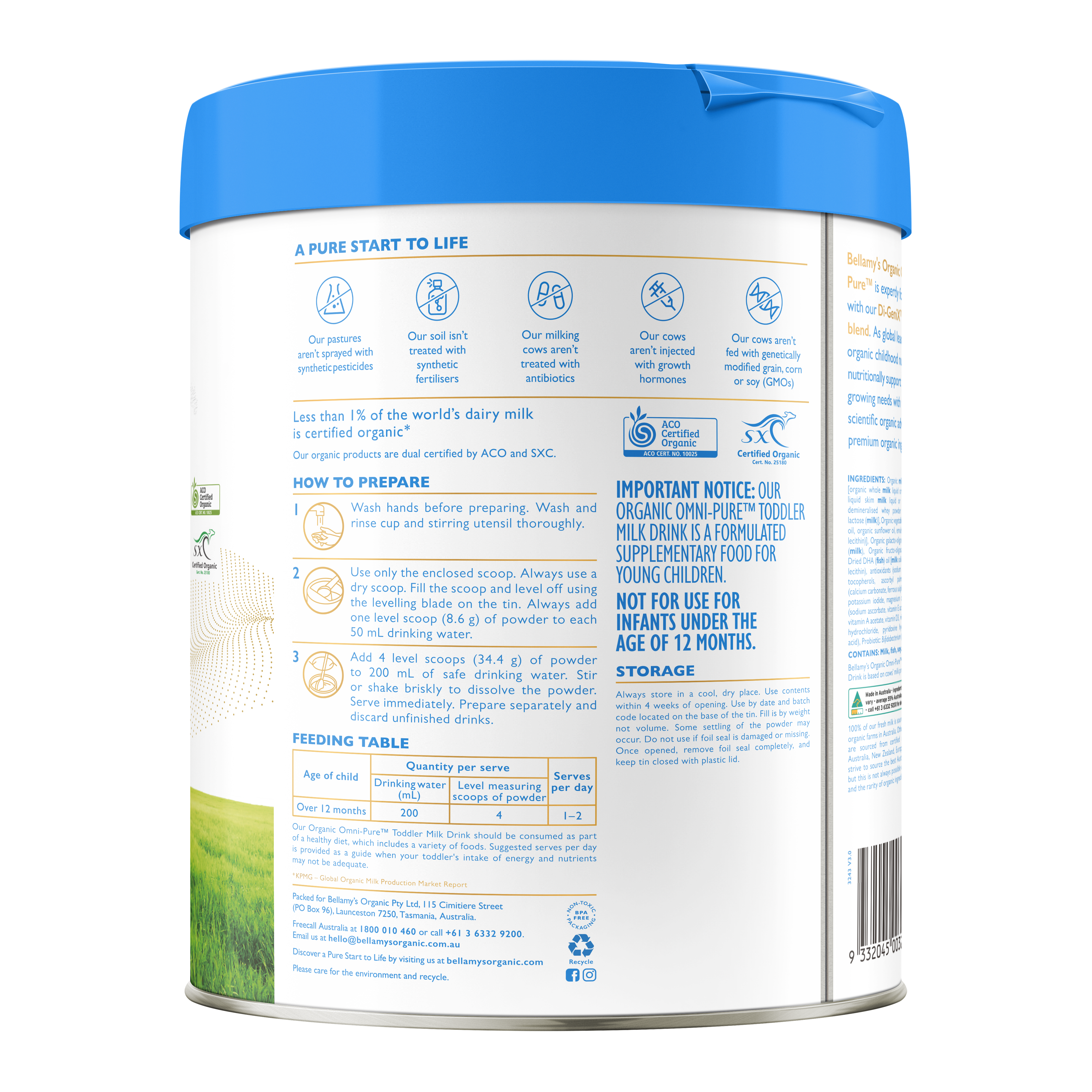 Omni-Pure Step 3 Toddler Milk Drink – Bellamy's Organic