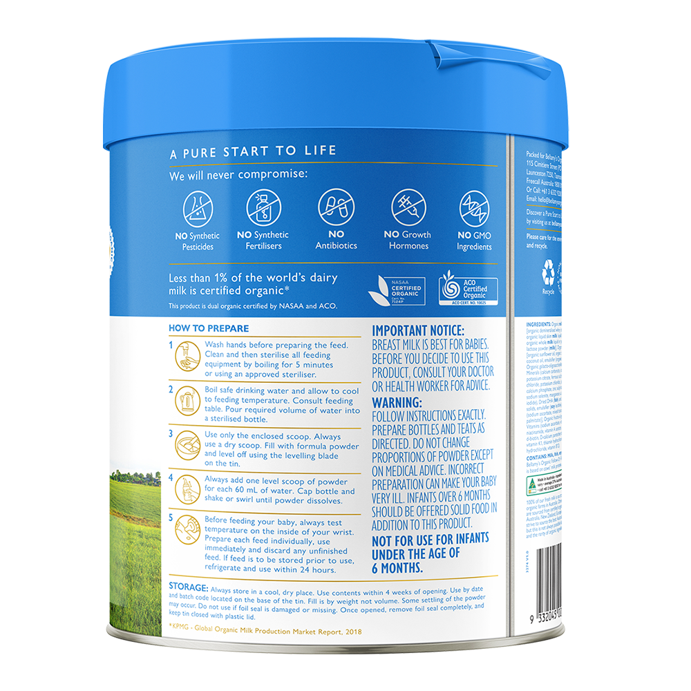 Bellamy's 2オーガニック 粉ミルクFollow-On Formula Bellamy's Organic Step 2 Follow On Formula 6 - 12 Months 900g