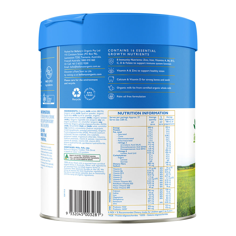 新Bellamy's ベラミーズ 牛の粉ミルクStep3(12ヶ月頃から) 3缶